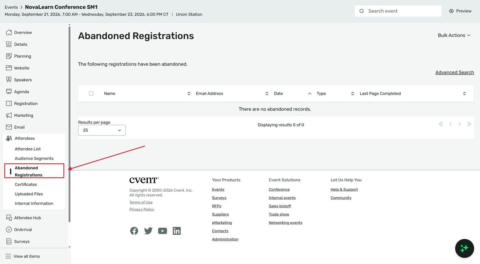 Abandoned Registrations | Attendeegain