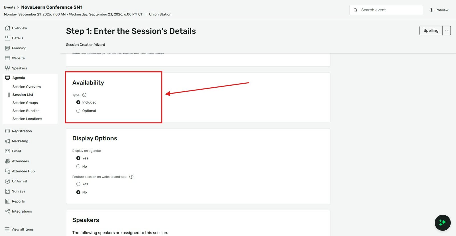 Session Availability | Attendeegain