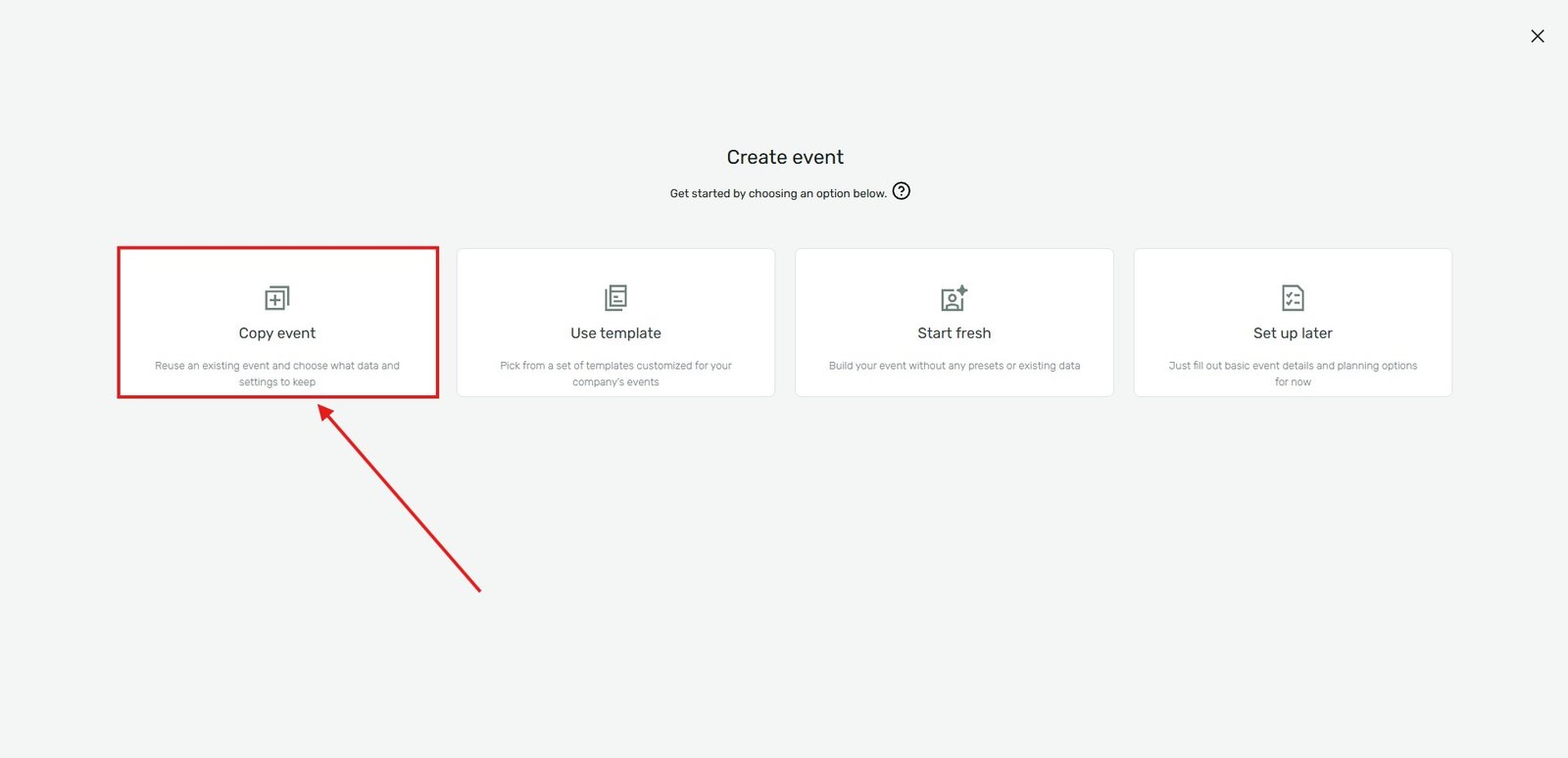 Use existing event | Cvent | AttendeeGain